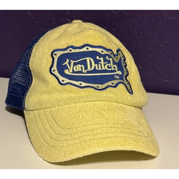 Von Dutch Other - Vintage Von Dutch Trucker Hat Terry Towel USA Map Paris Hilton Kim Y2K 90s Rare